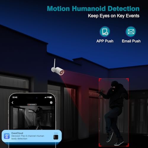5MP Wireless Security Camera System, Wired Plug-in Powered, 1TB HDD