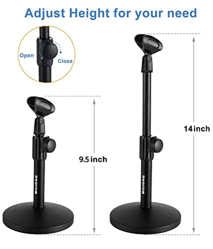 BILIONE Versatile Desktop Microphone Stand, Mic Stand Kit for Desk - size: Round Base