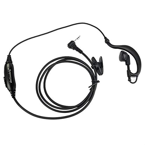 1 Pin 2.5MM Walkie Talkie Earpiece with Mic, G Shape Ear Piece for Police Radios Law Enforcement Compatible with Motorola MH230R MH230TPR MR350R MS350R (2 Pack) - color: 2 PACK