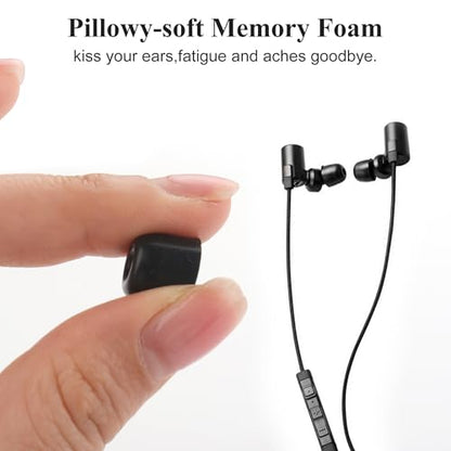 6 Pairs Memory Foam Earbud Tips Slow-Rebound Foam Earbud Tips Fits for 5mm-6mm in-Ear Earphones Blocking Noise Earbuds Tips with Storage Box S/M/L 3 Sizes Ear Replacement Tips (Inner 4.9mm, Black) - size: S/M/L (Inner size: 4.9mm)