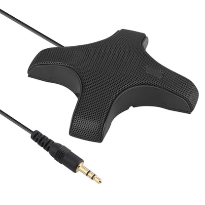 D14 Conference Microphone, PC Microphone with 360° Omnidirectional Condenser, Plug Play 35mm. Mic for Video Conference Recording Chatting Gaming Online Class Skype VoIP