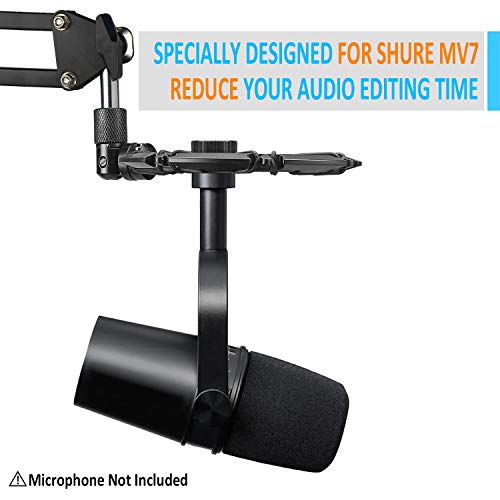 SUNMON Shure MV7 Shock Mount Compatible with Shure MV7 Microphone, MV7 Shock Mount Reduces Vibration Noise Matching Mic Stand Boom Arm by SUNMON - color: Shock Mount