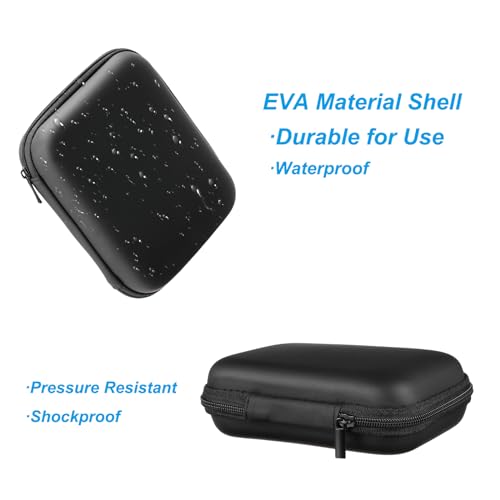 PATIKIL 5.91x4.72 Electronic Organizer Case, 1Pcs EVA Hard Waterproof Rectangle Travel Carrying Case with Zipper for Digital Multimeter, Camera, Charger Cord, Earphone, Black - size: 5.91x4.72"