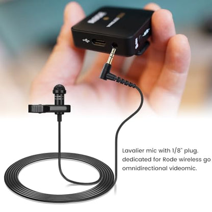 2-Pack Lavalier Microphone for DJI Mic 2 and Rode Wireless Go 2 Transmitter | 90 Degrees L-Shaped 3.5mm Omnidirectional Lapel Lav Mic for Vlog Interview