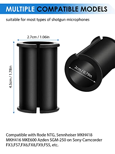6 Pcs Microphone Shock Mount Rubber Spacer Tube Microphone Sleeve Washer Compatible with Sony Camcorder Rode NTG, Sennheiser MKH Shotgun Mic FX3,FS7,FX6,FX8,FX9,NX80,FS5