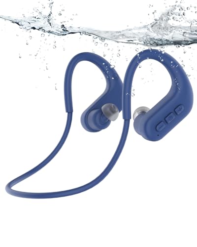 SANOTO Swimming Headphones, in Ear Bone Conduction Earbuds Bluetooth 5.4, IPX8 Waterproof Earbuds Sport, 8G MP3 Player Swimming Earphones, Underwater Headphones for Swim Run Surf Cycle - color: Blue