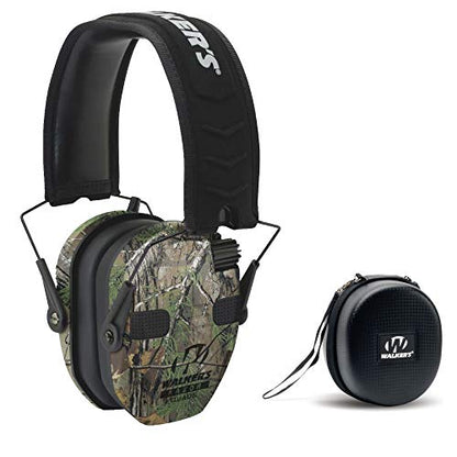 Walker's Razor Slim Electronic Earmuffs | Protective Case - color: Realtree Xtra Camo
