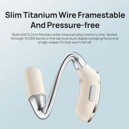 mibro OpenEar Pro Open Ear Earbuds with Mic, Lightweight Bluetooth, White | 7.2g Ultra Lightweight Design, All-Day Comfort, IPX4 Sweatproof, 30H Battery, Bluetooth Headphones for Running, Gym & Work - color: White