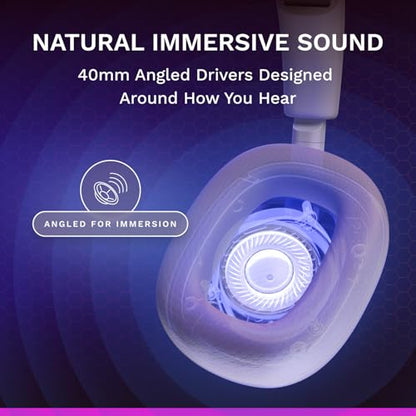 GLORIOUS GHS Eternal RGB - Stereo RGB Gaming Headset for PC, PS5, PS4, Switch - Custom Tuned Angled Drivers, Adjustable Crystal Clear Detachable Mic, USB-C - Durable, All Day/Night Comfort - White - color: White RGB