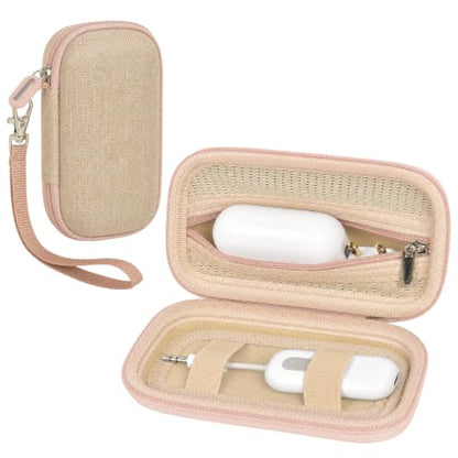 COMECASE Bluetooth Transmitter Case for AirFly SE/Pro 2/Pro/Duo | Hard EVA, Deep Mesh Pocket, Dual Elastic Straps, Fits for Avantree Relay/ for 1Mii, Airplane Travel Tech,Case Only, Gold - color: Gold