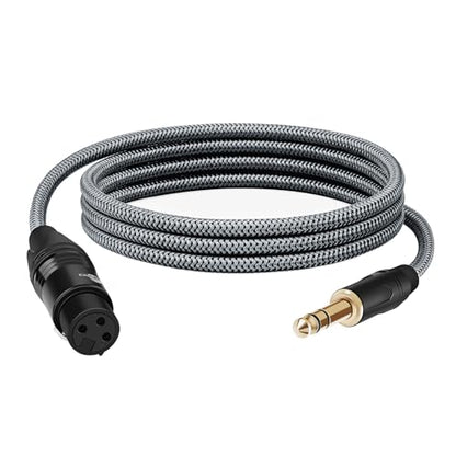 6.35mm TRS to XLR Female Cable 6.6FT, 1/4 Inch TRS to XLR Female Balanced Signal Interconnect Cable, Quarter inch to 3 Pin Patch Cable for Microphone, Mixers, AMP, Speakers (1Pcs) - color: 1Pcs - 6.6ft