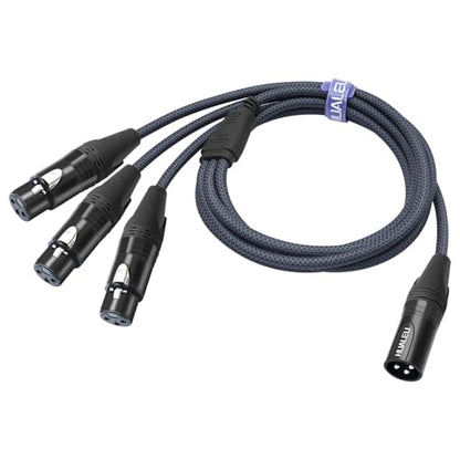 5FT 3Pin XLR 1 Male to 3 Female Y Splitter Cable,3 Way XLR Splitter Balance 1 Male to 3 Female Audio Cable for Mixer, Microphone,3 Microphones are Connected to one Input - size: 5Feet, style: XLR 1 M To 3 F
