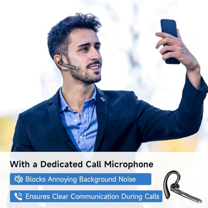 Boytond Bluetooth Headset V6.1,100Hrs Talk Time Wireless Earpiece