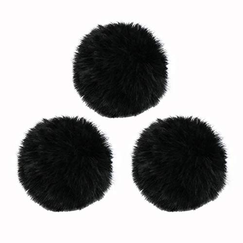 Lavalier Wind Muff 3 Pack Lapel Microphone Wind Muff 0.2/0.4 Inch Furry Lav Windscreen Windproof Wind Screen (0.2inch, Black) - color: Black, size: 0.2inch 3pcs