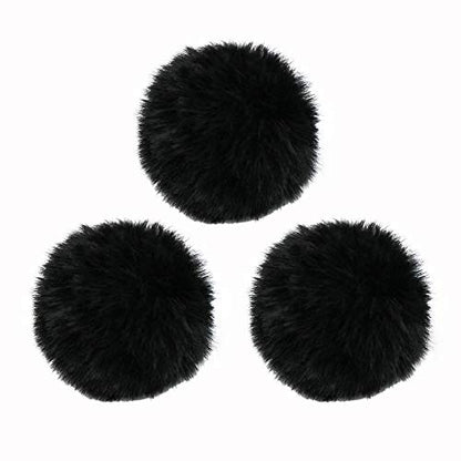 Lavalier Wind Muff 3 Pack Lapel Microphone Wind Muff 0.2/0.4 Inch Furry Lav Windscreen Windproof Wind Screen (0.2inch, Black) - color: Black, size: 0.2inch 3pcs