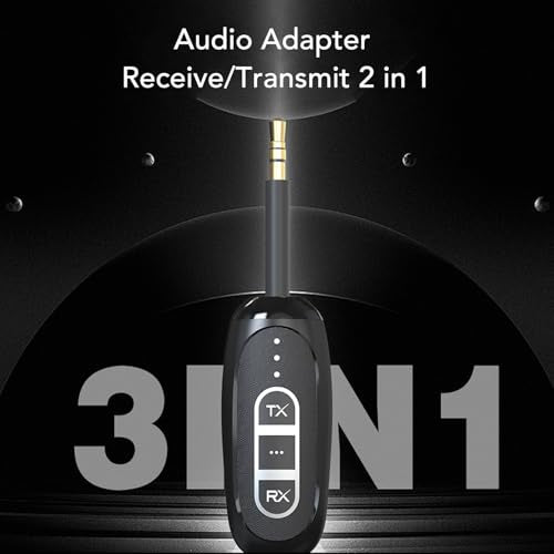 Bluetooth 5.4 Transmitter Receiver with LDAC, Wireless Audio Adapter with Low Latency, for Old Stereo, Speakers, Cars