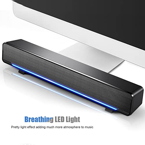 Computer Speakers Dolby Surround Computer Sound for Desktop Player Bass Surround Sound Box Tv Bass to Fit Any 3.5mm Input for Laptops PC Cellphones USB Wired Stereo Soundbar Music