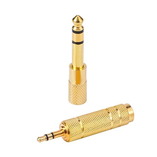 Nightwolf 8 Pieces Audio Adapter Set - Gold Stereo 6.35mm 1/4inch to 3.5mm 1/8inch and 3.5mm to 2.5mm Mic Plug Connector