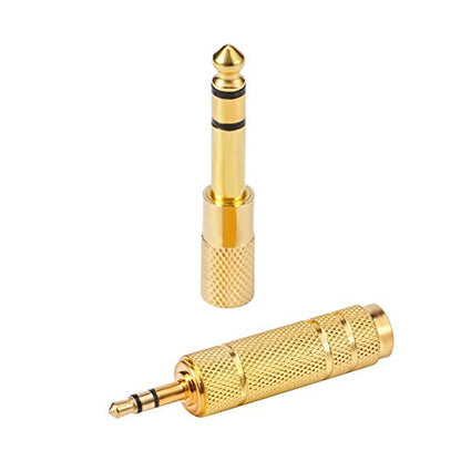 Nightwolf 8 Pieces Audio Adapter Set - Gold Stereo 6.35mm 1/4inch to 3.5mm 1/8inch and 3.5mm to 2.5mm Mic Plug Connector
