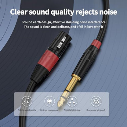 1/4" TRS to XLR 3M Pro Balanced Interconnect Cable,XLR Female to 1/4 Inch (6.35mm) Stereo Balanced Microphone Stereo Audio Converter AdapterCable 2Pack- 10Feet - style: XLR Female to 6.35mm-2Pack