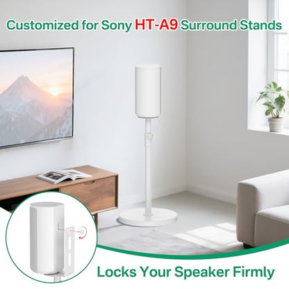 Height Adjustable Speaker Stands Pair for Sony HT-A9 Speaker Floor Stand - Heavy-Duty Surround Sound Speaker Stands for Sony HT-A9 Stands with Cable Management to Immersive Surround Experience