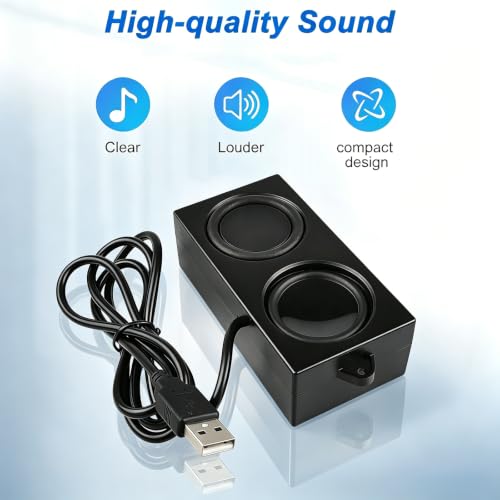 USB Computer Speaker, 4Ohm 5W Woofer, for Arduino, PC, Laptop | Loudspeaker with Plug and Play Desktop, and Game Console Diy