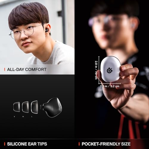 SteelSeries Arctis GameBuds for Xbox/PC/PS5/Switch/Mobile — Quick-Switch 2.4GHz+Bluetooth 5.3 — Active Noise Cancelling — Mobile App — Water Resistant IP55 — 40H Battery with Qi Charging Case - Black - color: Black