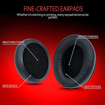 Replacement Earpads for HyperX Cloud 2, Hyper X Cloud Parts for HyperX ALPHA/1/2/WIRELESS/ALPHA S/CORE/Stinger/Flight/Mix, Soft Leather & Memory Foam - style: Leather
