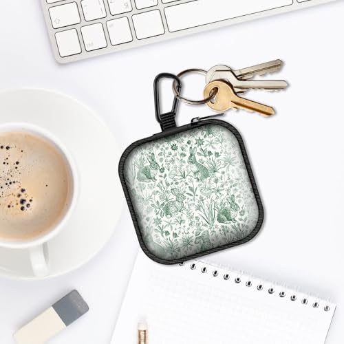 Square Data Cable Earbud Charger Coin Storage Bag Shockproof and Drop-Proof EVA Material Compatible with AirPod(Green) - color: Green