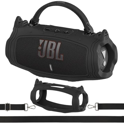 Silicone Cover Case for JBL Charge 6 Portable Bluetooth Speaker - color: Black