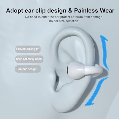 Open Ear Headphones Bone Conduction Headphones Clip On Earbuds Bluetooth 5.3 Wireless Earphones with LED Power Display Charging Case IPX7 Waterproof Sports for Workout Driving Walking 87