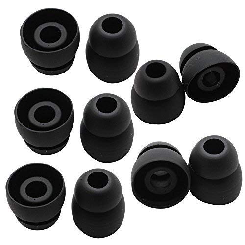 Alitutumao 10pcs Replacement Earbuds Silicone Eartips Double Flange Compatible with Wireless Powerbeats2 Powerbeats3 Beats by dr dre Earphones - color: Black