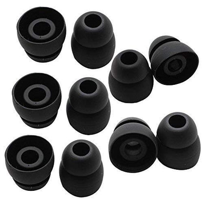 Alitutumao 10pcs Replacement Earbuds Silicone Eartips Double Flange Compatible with Wireless Powerbeats2 Powerbeats3 Beats by dr dre Earphones - color: Black