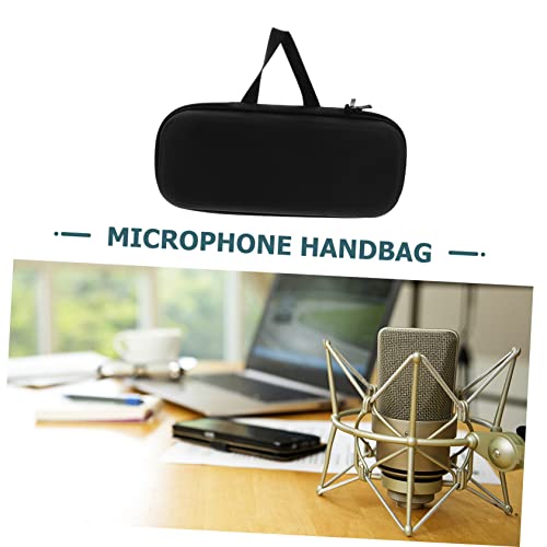 Portable Microphone Case with Mesh Organizer Bag Drop Resistant Storage Pouch for Microphones and Accessories Compact Handheld Carrying Case