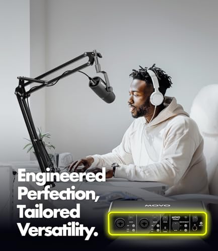 Movo Podcast Equipment Bundle - Phantom USB Audio Interface, 2 UM6 XLR/USB-C Dynamic Microphones, and 2 Boom Arms - Professional Dual Microphone Setup for Podcasting and Streaming - style: with 2 Microphones and Boom Arms