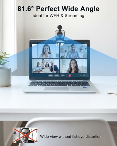 Atatat 2K Webcam for PC with Light, Microphone, Privacy Cover | Autofocus Web Camera for Desktop/Laptop/Monitor/Mac, Computer Camera for Zoom/Skype/Teams/Video Calling/Meeting
