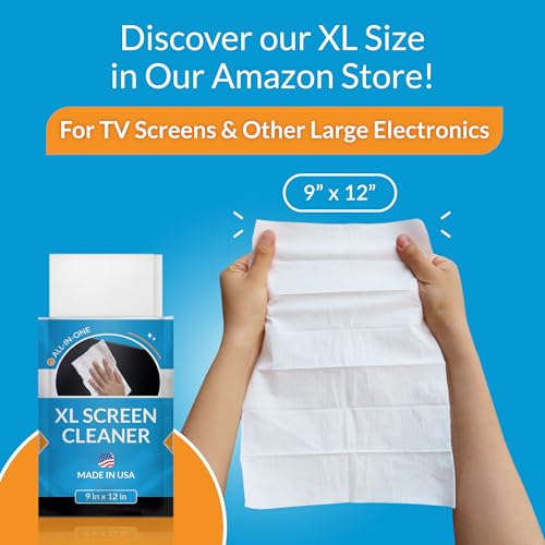 iCloth Large Screen Cleaning Wipes for Electronics, Lint-Free and Streak-Free, Fast-Drying, Removes Dust, Fingerprints, and Smudges (500 Wipes) - size: 500 Large Wipes