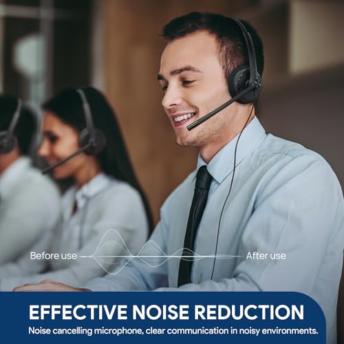 Yealink UH34 Lite Wired Headset,USB-A, Noise Canceling Mic,in-Line Controls | Single-Ear Headphones, Teams/Zoom Certified, Plug & Play for PC/Laptop/Phone, Call Center, Office,Hybrid Work, Ultra Light