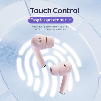 Xmenha True Wireless Cute Kawaii Headphones for Girls - Small Mini Tiny Earbuds for Kids - Noise Cancelling Earphones - TWS Wireless Earbuds for iPhone Android - color: White