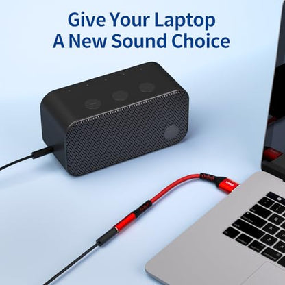 USB to 3.5mm Jack Audio Adapter (2-Pack), External Sound Card Converter，STSAUX USB-A to 3.5mm TRRS 4-Pole Mic Female with PC Windows, Laptop, Mac, Desktops, Linux, Plug and Play No Drivers Needed