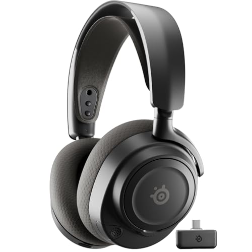 SteelSeries Arctis Nova 7 Wireless Gen 2 Gaming Headset, Real-Time App Control, 50+ HR Play, Neodymium Drivers, Mix 2.4GHz/Bluetooth, Compatible with PC, PS5, PS4, Switch 1/2, Mobile - Black (Renewed) - color: Black, style: Over the ear