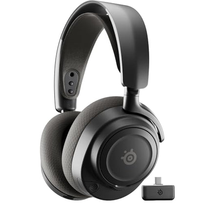 SteelSeries Arctis Nova 7 Wireless Gen 2 Gaming Headset, Real-Time App Control, 50+ HR Play, Neodymium Drivers, Mix 2.4GHz/Bluetooth, Compatible with PC, PS5, PS4, Switch 1/2, Mobile - Black (Renewed) - color: Black, style: Over the ear
