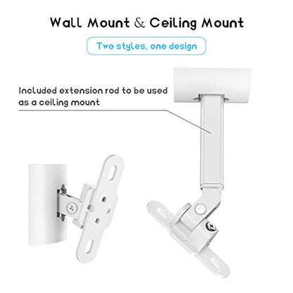 Wall and Ceiling Mount for Bose 161, 151 SE Environmental Speakers, Multiple Tilt & Swivel Adjustable Mounting Bracket Compatible with Model Bose 100 Speakers, Single White - color: White