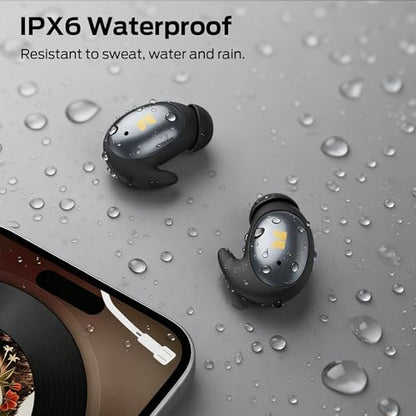 Monster Sleep Ear100 Ear Buds, Sleep Headphones with Stereo Sound, Design for Side Sleeper, 32H Playtime, Bluetooth 6.0, ENC Noise Cancelling, IPX6 Waterproof Mini Earbuds, Black