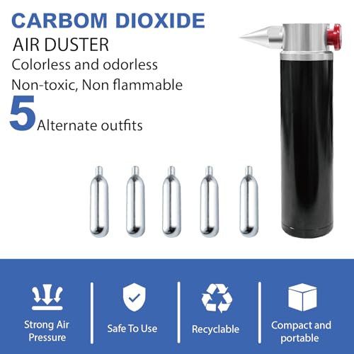 CO2 Compressed Air Duster,Colorless,odorless,Non Flammable | Free of Bitterness Agents and Residue,Strong Airflow,Safely Cleans Optics,Electronics,Precision Equipments