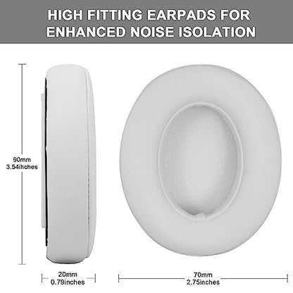 Replacement Ear Pads Cushions Compatible with Beats Studio 3.0/2.0, Headphone Ear Covers with High Density Memory Foam, Soft Leather, Adaptive Beats Noise Cancelling Headphones Replacement Earpads - color: White