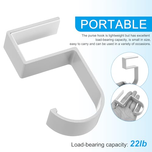 PATIKIL 4Pcs Purse Hook for Table, 5-Shaped Purse Hanger for Desk Portable Nail Free Heavy Duty Under Desk Handbag Holder Backpack Headphone Small Hook, White/Gray - color: White/Gray