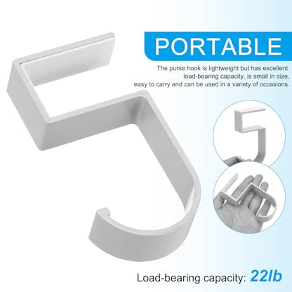 PATIKIL 4Pcs Purse Hook for Table, 5-Shaped Purse Hanger for Desk Portable Nail Free Heavy Duty Under Desk Handbag Holder Backpack Headphone Small Hook, White/Gray - color: White/Gray