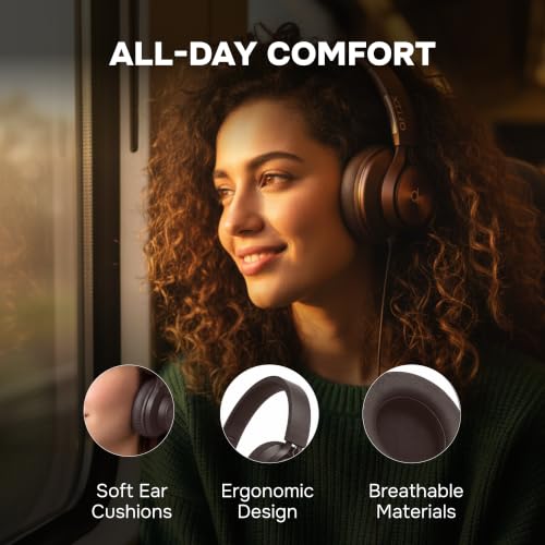 ARTIX Over Ear Headphones Wired with Mic, Corded Head Phones (3.5mm Jack) - color: Mocha Mousse