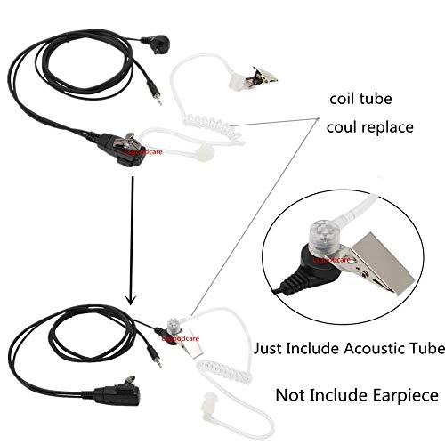 Lsgoodcare Replacement Coil Tube White, 20Pcs Acoustic Air Tube Audio Tube with Earbuds Compatible for Motorola Kenwood Icom Midland Two Way Radio Walkie Talkie Ear Piece - color: 20pack-white clip